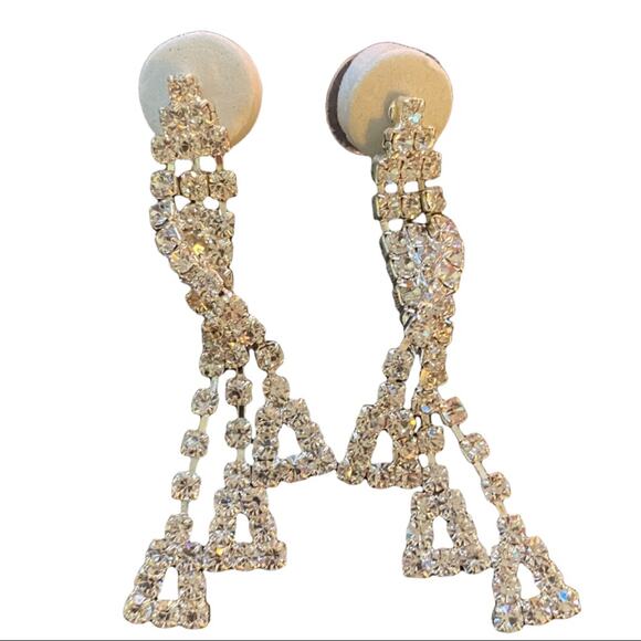 Sparkle Bling Faux Diamond Earrings - Picture 2 of 2